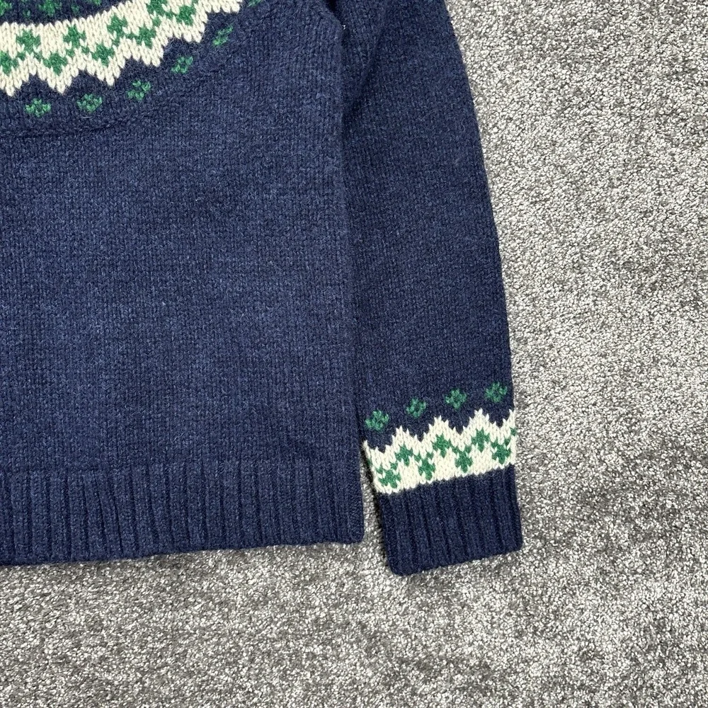 L.L. Bean Lambswool Fair Isle Sweater Womens Small Petite Nordic Knit Fisherman - Picture 4 of 10
